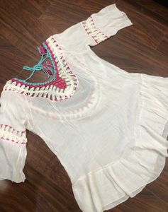 Boho Crochet Trim Top Beach Cover Up