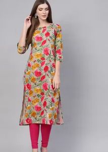AHIKA Floral Print kurta 40 Inches