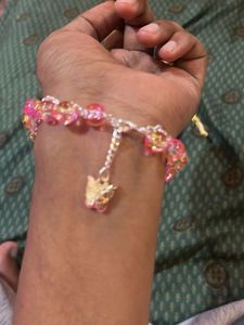 Pink &amp; Orange Beaded Bracelet