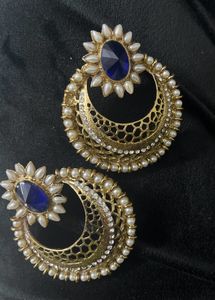 Blue Floral Teardrop Pearl Earrings To Style For u
