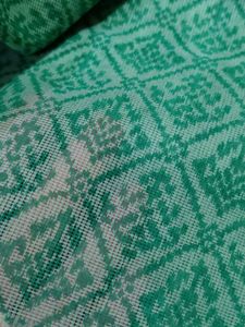 Green Printed Cotton Saree