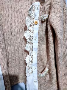 Korean Short Jacket With Detachable Lace