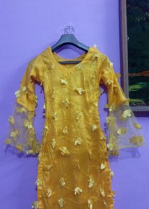 Yellow 💛 Butterfly Print 🦋 kurti For Girls And W