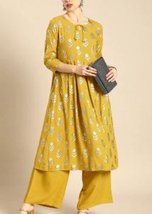 Mustard yellow kurta set