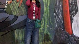 Red Ribbon Tie Long Sleeve Top