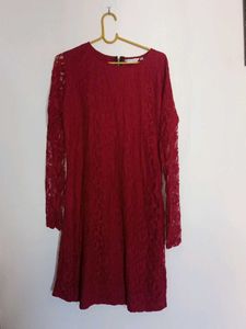 maroon Lace Dress