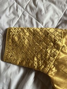 sequins embroidered Golden Padded Blouse