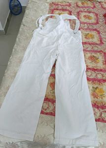 White Denim Overalls