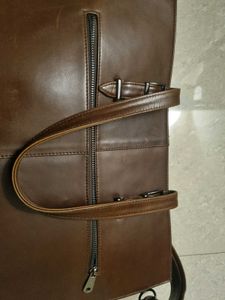 Vintage Brown Leather Tote Bag