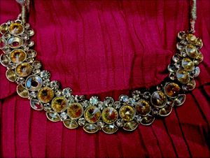 Gold Stone Bridal Necklace