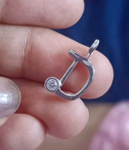 925 Real Silver &#34;D&#34; Alphabet Pendant