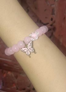 Pink And Purple Butterfly Duo Bracelet