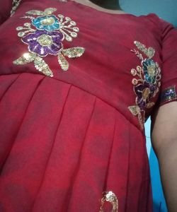 Elegant Ethnic Maroon Color Gown