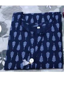 Blue &amp; White Print Kurti