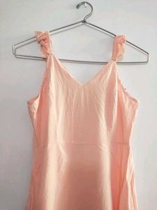 Peach Sundress with Ruffle Straps