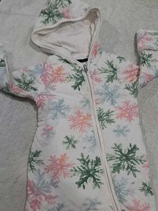 Snowflake Print Baby Onesie