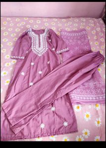 Pink Embroidered Kurta Set