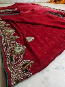Red ♥️ Saree With Blouse ✨🔥