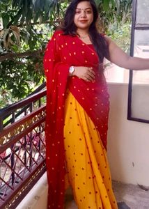Elegant Red &amp; Yellow Saree