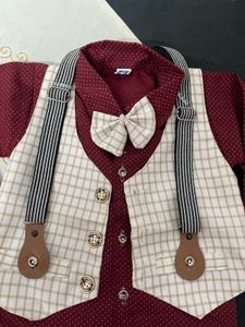 New Boys Burgundy &amp; Plaid Outfit