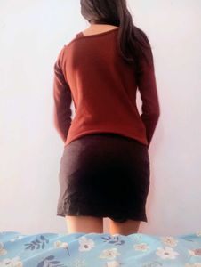 combo Burgundy Cutout Top &amp; Skirt