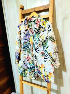 Floral Print Button-Down Shirt Size-44
