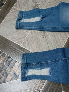 Blue Washed Ripped Skinny Jeans