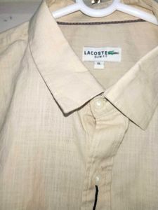 BRAND NEW LACOSTE BEIGE COTTON SHIRT