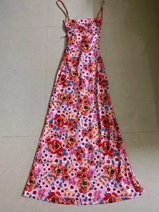 Floral Criss Cross Back Maxi Dress