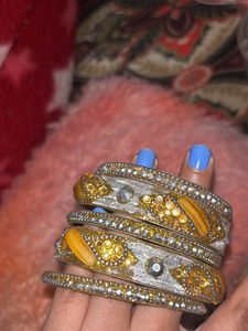 Elegant Gold &amp; Silver Bangle Set