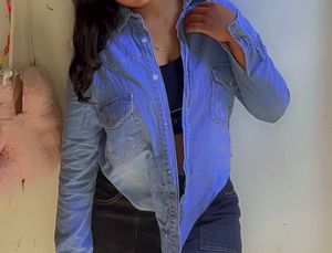 Light Blue Ripped Denim Jacket🐋🦋