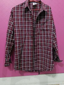 Burgundy Plaid Shirt