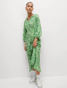 Green Floral Print Dress