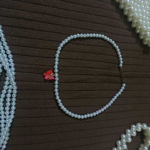 Butterfly Pearl Necklace /  Handmade