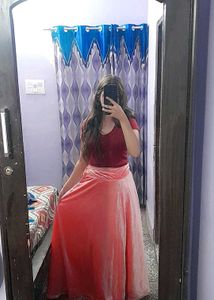Peach Maxi Skirt