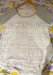 Beautiful Lace Top With Knit Sleeves