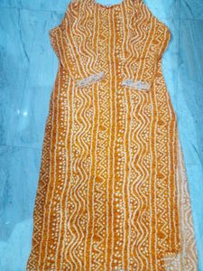 Mustard Bandhani Salwar Suit