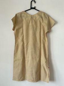 Beige Kurta Set with Pink Chudidar