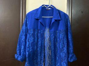 Blue Lace Open Cardigan Fits M-xxl