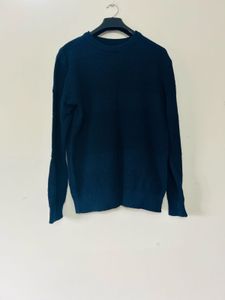 Blue Textured Knit Sweater