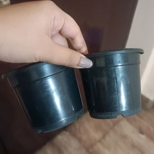 Plastic Plant Pots (2pcs), Small, Drainage Holes