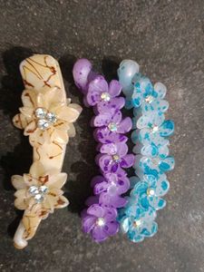 Flower Hair Clips - Set of 3