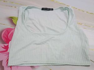 (200)Mint Green Crop Tank Top