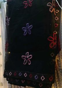Net And Synthetic Combination Saree