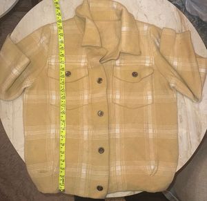 woolen Plaid Button-Down Jacket