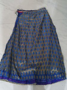 Blue Embroidered Lehenga Skirt