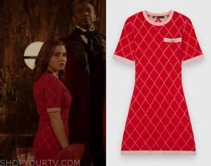 Chic Red Patterned Mini Dress