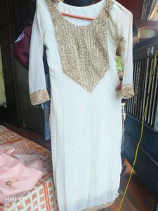 Hand Work Kurta With Plazzo & Dupatta