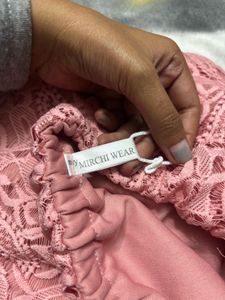 Pink Lace Off-Shoulder Top