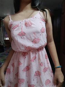 Pink Cocktail Slit Dress